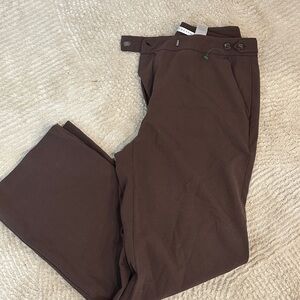 Emma James Dark Brown Dress Pants trousers wide leg straight leg